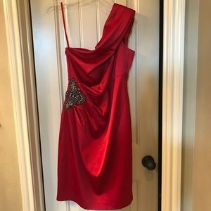 Size 6 Red Cocktail Dress with embellishment